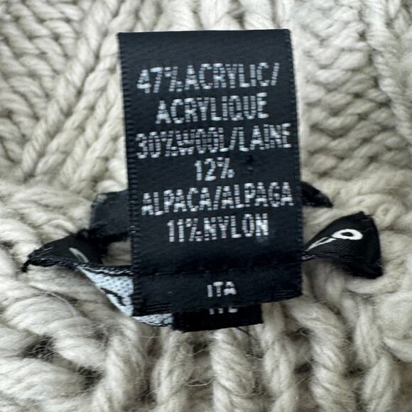 Club Monaco Wool Blend Hand Knit Classic Fisherman Cable Knit Sweater Men's XL - Picture 6 of 6